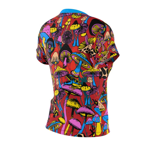 Magic Mushrooms and Frogs Women's Fitted Crewneck Tee